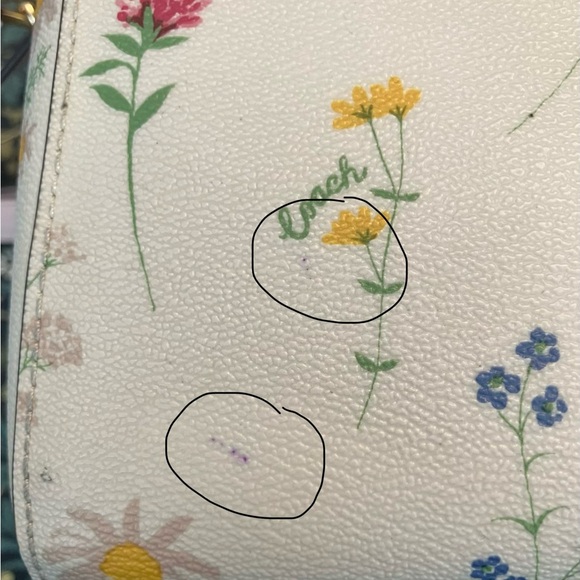 Coach Cream and Pink Floral Rowan Satchel - Picture 4 of 5